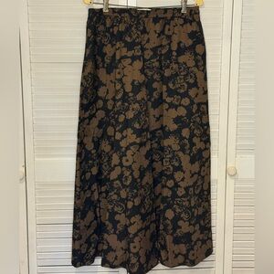 Everlane Black and Brown Floral Maxi Skirt
